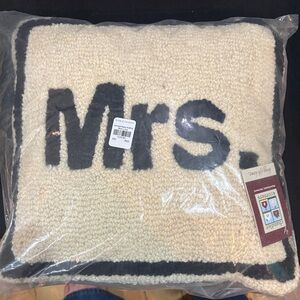 Mark & Graham Black and Cream 'Mrs.' Accent Pillow